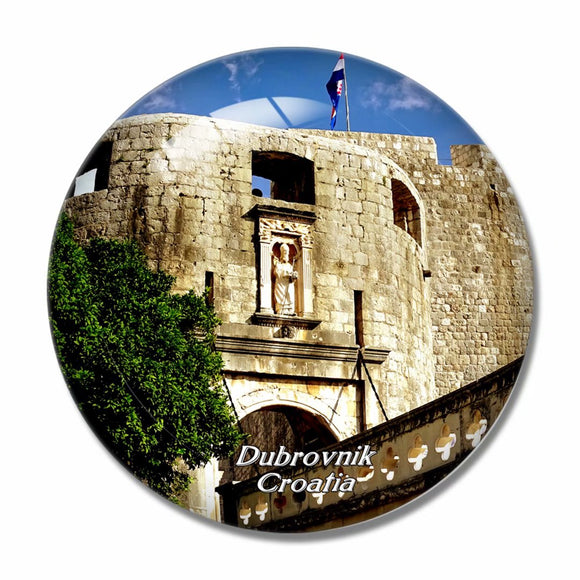 Croatia Pile Gate Dubrovnik 3D Fridge Magnet Crystal Glass