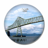 America USA Astoria Megler Bridge Astoria 3D Fridge Magnet Crystal Glass