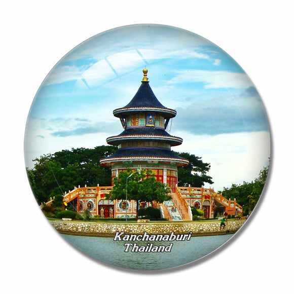 Thailand Temple Kanchanaburi 3D Fridge Magnet Crystal Glass