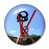 USA America Manchester Currier Museum of Art 3D Fridge Magnet Crystal Glass