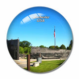 USA America Rochester Soldiers Field Veterans Memorial 3D Fridge Magnet Crystal Glass