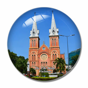 Vietnam Cathedral Ho Chi Minh 3D Fridge Magnet Crystal Glass