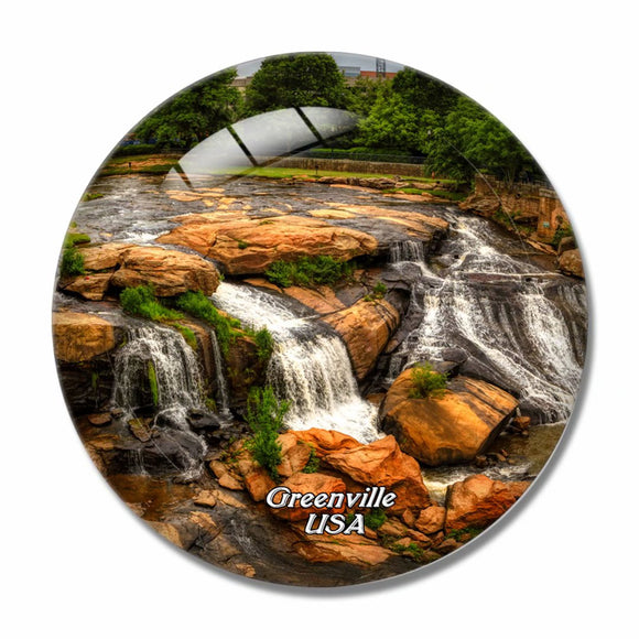 USA America Falls Park on the Reedy Greenville 3D Fridge Magnet Crystal Glass