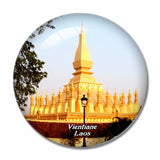 Laos Golden Pagoda Vientiane 3D Fridge Magnet Crystal Glass