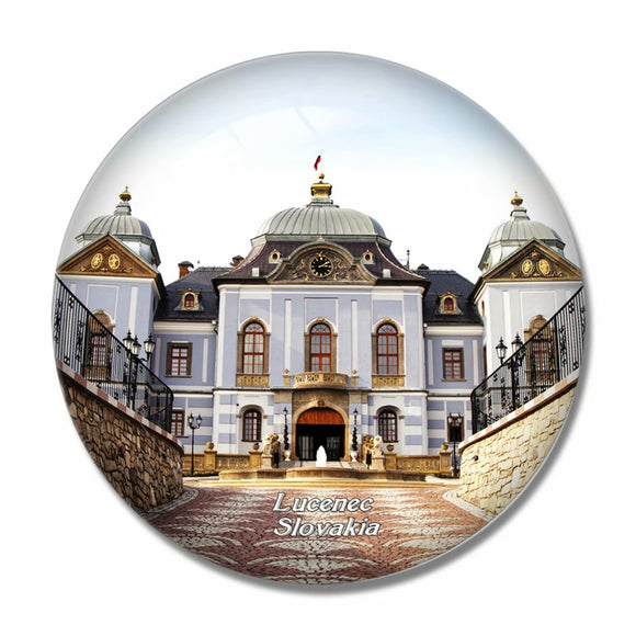 Slovakia Halic Castle Lucenec 3D Fridge Magnet Crystal Glass