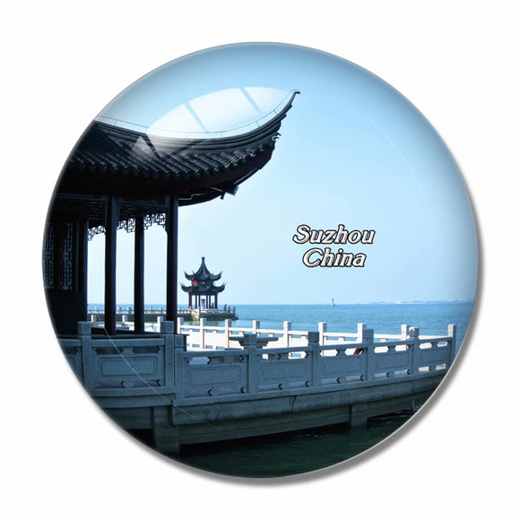 China Humble Administrator's Garden Suzhou 3D Fridge Magnet Crystal Glass