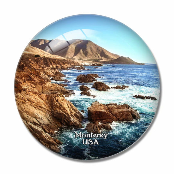 USA America Mile Drive Monterey 3D Fridge Magnet Crystal Glass