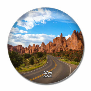 America USA Road Park Utah 3D Fridge Magnet Crystal Glass