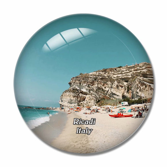 Italy Ricadi Spiaggia di Riaci 3D Fridge Magnet Crystal Glass