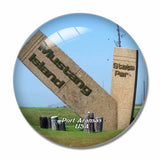 USA America Port Aransas Mustang Island State Park 3D Fridge Magnet Crystal Glass