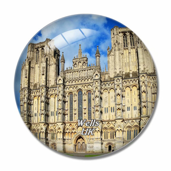 UK England Wells Cathedral 3D Fridge Magnet Crystal Glass