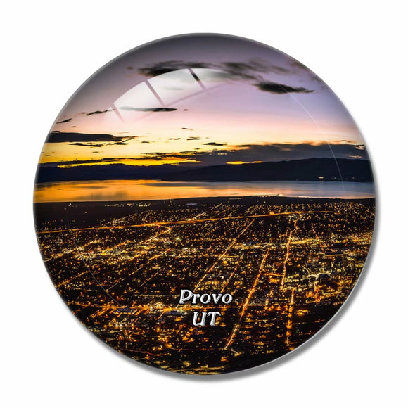 Provo Utah USA 3D Fridge Magnet Crystal Glass
