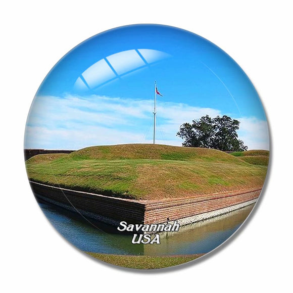 USA America Fort Pulaski Savannah 3D Fridge Magnet Crystal Glass