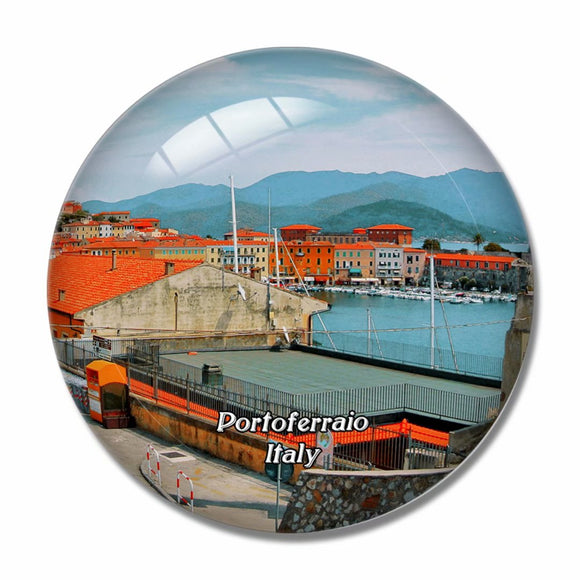 Italy Portoferraio 3D Fridge Magnet Crystal Glass