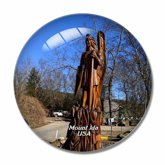 USA America Mount Ida Crystal Mines Arkansas 3D Fridge Magnet Crystal Glass