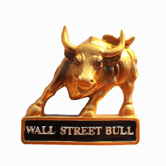 Wall Street Charging Bull New York USA America Fridge Magnet 3D Resin