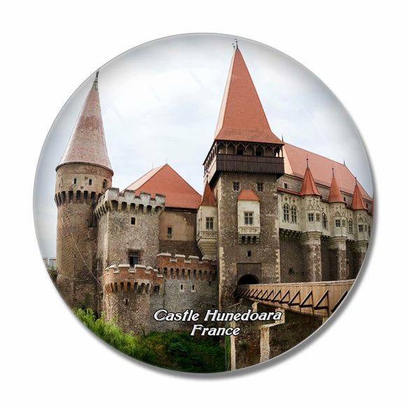 France Castle Hunedoara 3D Fridge Magnet Crystal Glass