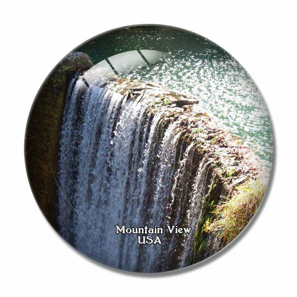 USA America Mountain View Waterfall Arkansas 3D Fridge Magnet Crystal Glass