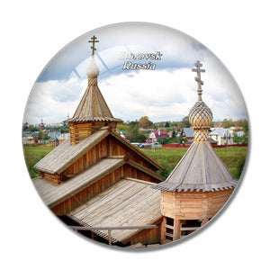 Russia Borovsk 3D Fridge Magnet Crystal Glass