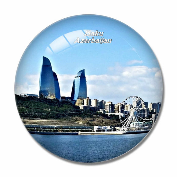 Azerbaijan Baku Marine 3D Fridge Magnet Crystal Glass