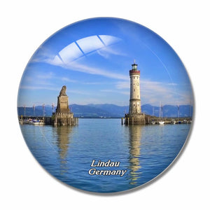 Germany Lake Constance Lighthouse Lindau 3D Fridge Magnet Crystal Glass