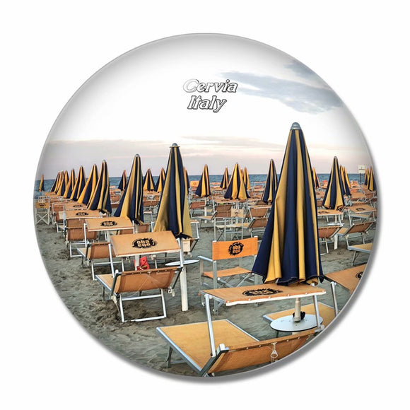 Beach Cervia Italy 3D Fridge Magnet Crystal Glass