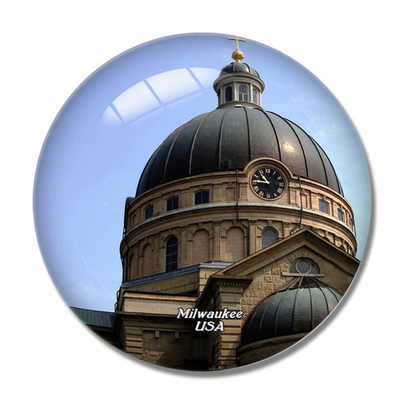 USA America Basilica of St. Josaphat Milwaukee 3D Fridge Magnet Crystal Glass