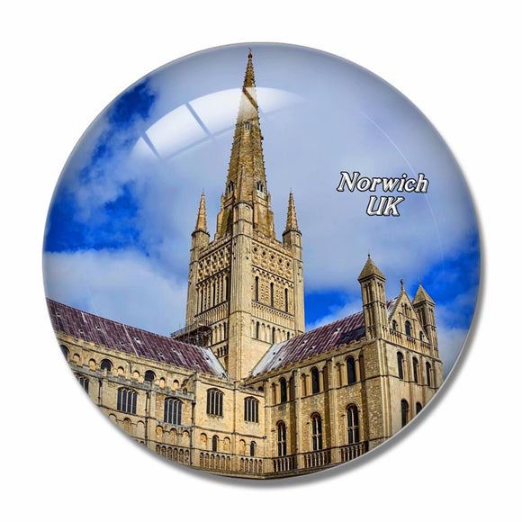 UK England Norwich Cathedral 3D Fridge Magnet Crystal Glass