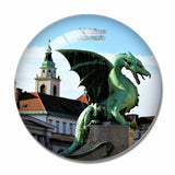 Slovenia Dragon Bridge Ljubljana 3D Fridge Magnet Crystal Glass