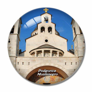 Cathedral Podgorica Montenegro 3D Fridge Magnet Crystal Glass