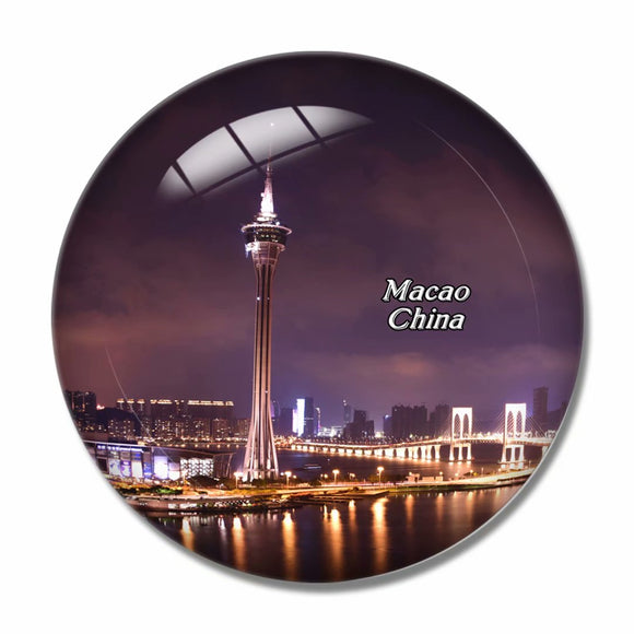 China Macao Tower 3D Fridge Magnet Crystal Glass