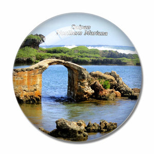 Northern Mariana USA Saipan Stone 3D Fridge Magnet Crystal Glass