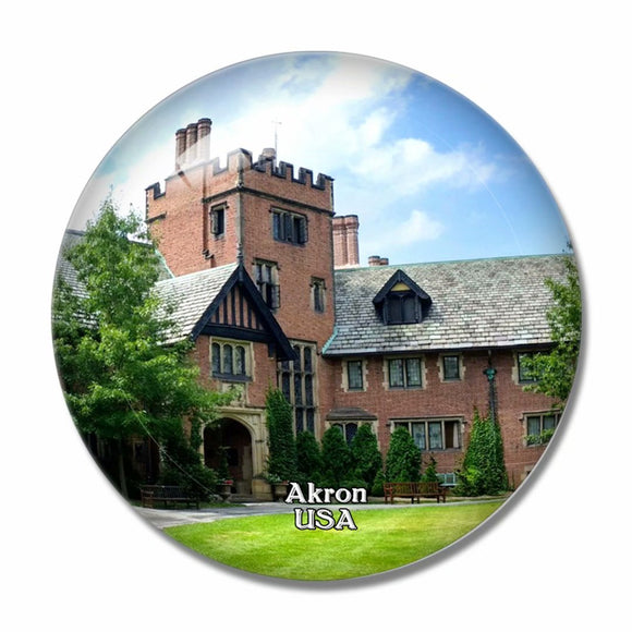 USA America Akron Garden 3D Fridge Magnet Crystal Glass