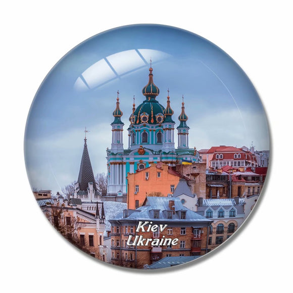 Ukraine Kiev 3D Fridge Magnet Crystal Glass