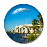 USA America Marco Island Florida Bridge 3D Fridge Magnet Crystal Glass