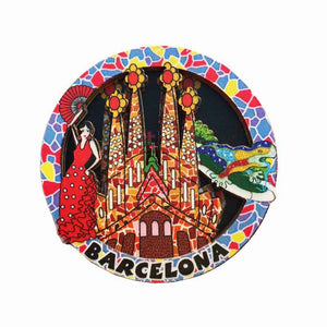 Barcelona Spain Fridge Magnet 3D Resin