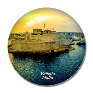 Malta Upper Barrakka Gardens Valletta 3D Fridge Magnet Crystal Glass