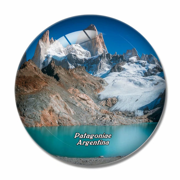 Mount Fitzroy Patagonia Mountain Glacier Lake Argentina 3D Fridge Magnet Crystal Glass