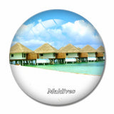 Lily Beach Resort Maldives 3D Fridge Magnet Crystal Glass