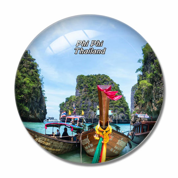 Thailand Maya Bay Phi Phi Islands 3D Fridge Magnet Crystal Glass