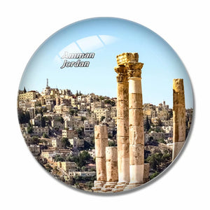 Jordan Temple Of Hercules Amman 3D Fridge Magnet Crystal Glass