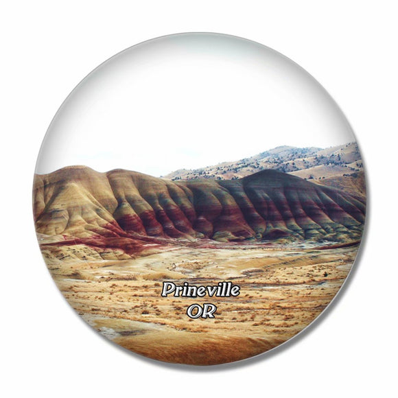 Prineville Painted Hills Oregon USA 3D Fridge Magnet Crystal Glass