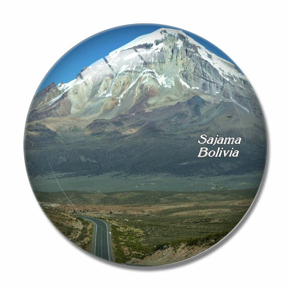 Bolivia Sajama Volcano 3D Fridge Magnet Crystal Glass