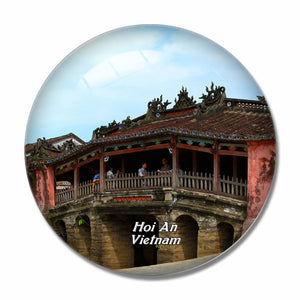 Vietnam Japanese Covered Bridge Hoi An 3D Fridge Magnet Crystal Glass