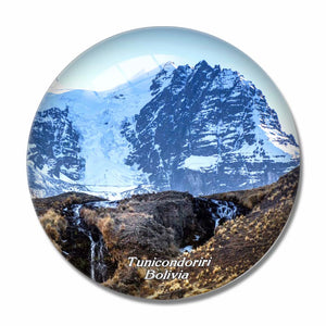 Bolivia Nevado Tunicondoriri 3D Fridge Magnet Crystal Glass