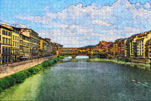 Italy Old Bridge Florence Jigsaw Puzzle Wooden 1000 Piece