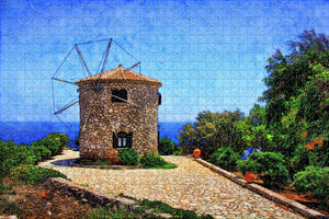 Greece Zakynthos Windmill Jigsaw Puzzle Wooden 1000 Piece