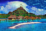 French Polynesia Mount Otemanu Bora Bora Island Jigsaw Puzzle Wooden 1000 Piece