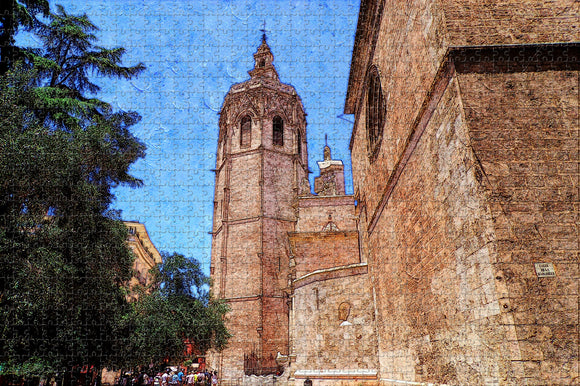 Spain Miguelete Tower Valencia Jigsaw Puzzle Wooden 1000 Piece