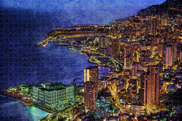 Monte Carlo Harbor Monaco Jigsaw Puzzle Wooden 1000 Piece